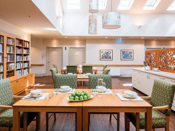 BAPTCARE PENINSULA VIEW dining area with serving bay, library and light filled sky lights