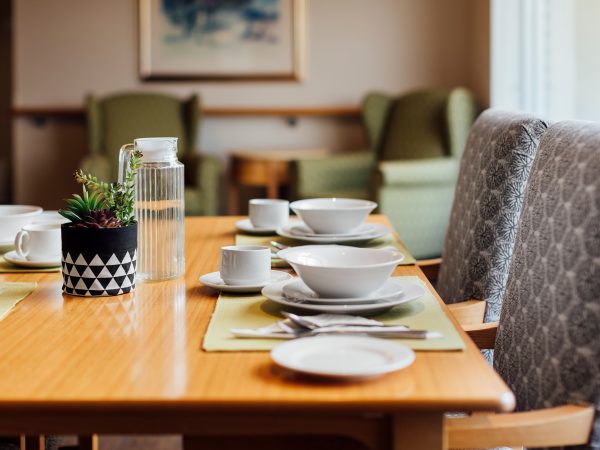 BAPTCARE WESTHAVEN view of dining area detail of plates