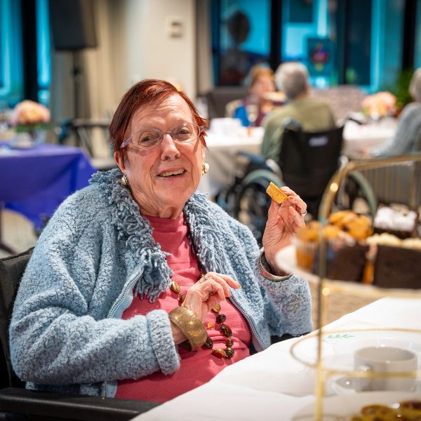 BAPTCARE Wyndham Lodge resident at a high tea event