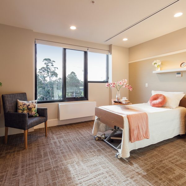 BAPTCARE Wyndham Lodge view of a residential aged care bedroom with view to outside