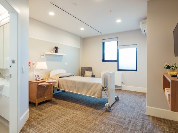 BAPTCARE Wyndham Lodge view of a residential aged care bedroom with ensuite