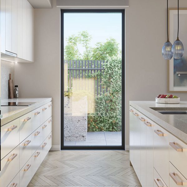 Architectural render of kitchen at Baptcare Strathalan Retirement Living apartments