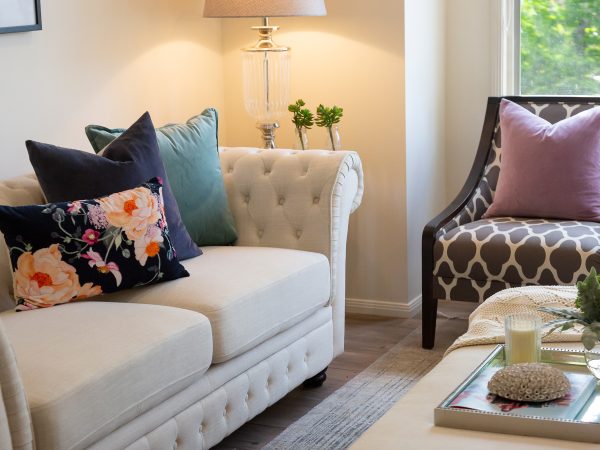 View of living room in apartment at Karana Retirement Living