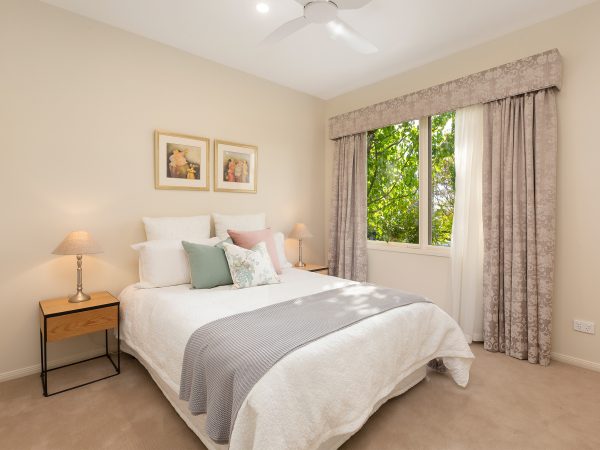 View of bedroom in apartment at Karana Retirement Living