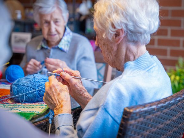 BAPTCARE STRATHALAN resident friends in knitting club