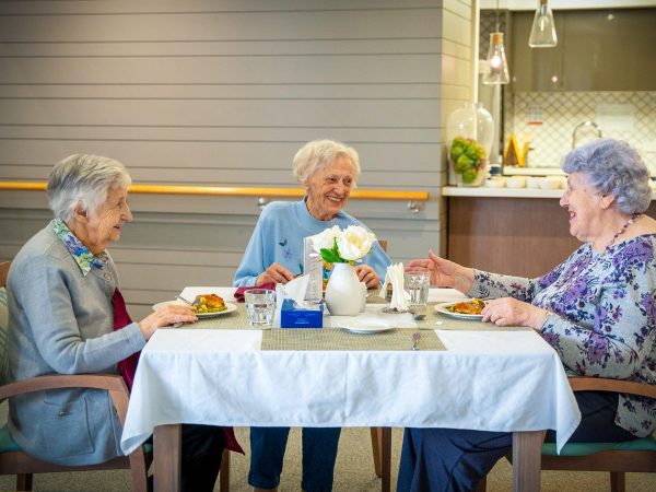 BAPTCARE STRATHALAN resident friendships enjoying lunch together