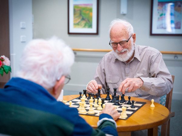 BAPTCARE STRATHALAN resident mates enjoying a game of chess