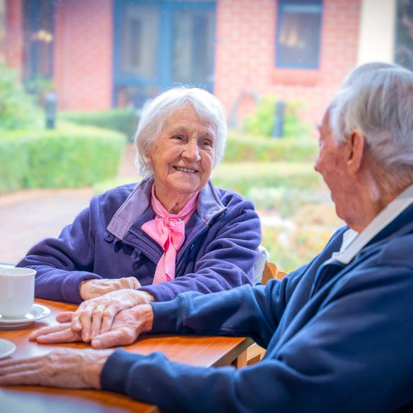 BAPTCARE KARINGAL Resident couple coffee in dining area